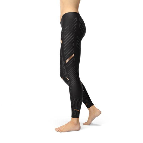 SWMW Sports Stripes Black Leggings